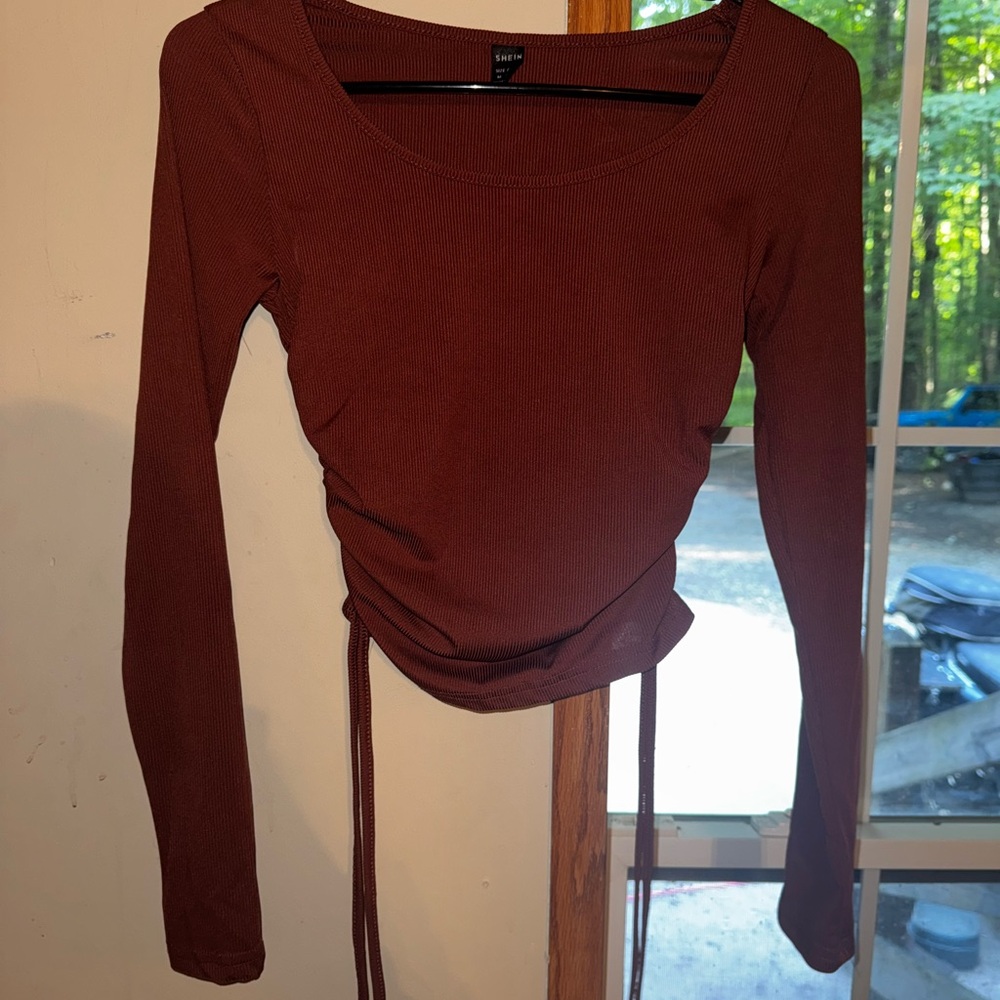Women's Long Sleeve Bodysuit in Deep Rust